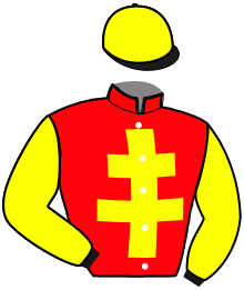 casaque portée par Cortial Mlle S. jockey du cheval de course ILLUSTRE DE CHENOU, information pmu ZETURF