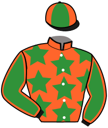 casaque portée par Ploquin Pau. Ph. jockey du cheval de course LOVE STORY GARDEN, information pmu ZETURF