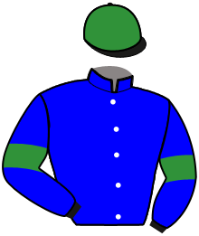 casaque portée par Prat M. jockey du cheval de course INDIAN BLUES, information pmu ZETURF