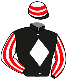 casaque portée par Poincot R. jockey du cheval de course JESPOIR, information pmu ZETURF