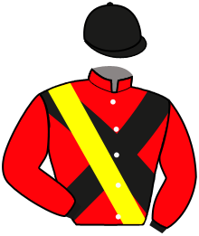 casaque portée par Madamet A. jockey du cheval de course EL CANEY, information pmu ZETURF