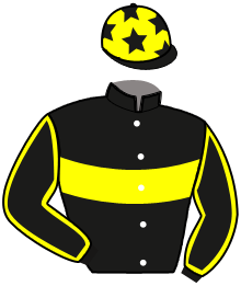 casaque portée par Levesque Th. jockey du cheval de course KEN DU POMMEREUX, information pmu ZETURF