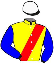 casaque portée par Koubiche Jér. jockey du cheval de course MIKA DU PONT, information pmu ZETURF