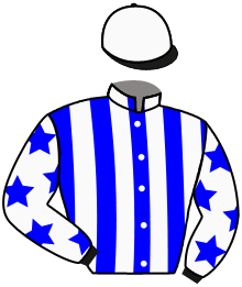 casaque portée par Veron F. jockey du cheval de course CAID DU SOLEIL, information pmu ZETURF