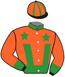casaque portée par Van Dooyeweerd M. jockey du cheval de course KARAMBA KARACHO, information pmu ZETURF
