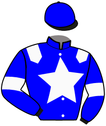 casaque portée par Pou Pou G. A. jockey du cheval de course KAPTAIN DE CRISTAL, information pmu ZETURF