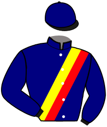 casaque portée par Criado C. jockey du cheval de course JELINA DES RACQUES, information pmu ZETURF
