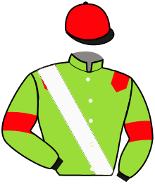 casaque portée par Santiago Mlle D. jockey du cheval de course MONSIEURVALCHOP, information pmu ZETURF
