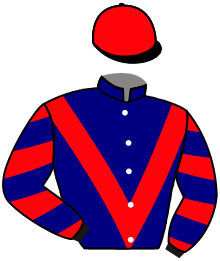 casaque portée par Beaurain T. jockey du cheval de course KERALA BLUE, information pmu ZETURF