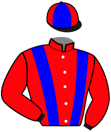 casaque portée par Barrier A. jockey du cheval de course MOON WALKER, information pmu ZETURF