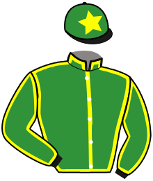casaque portée par Roussel And. jockey du cheval de course IZQUIERDO, information pmu ZETURF