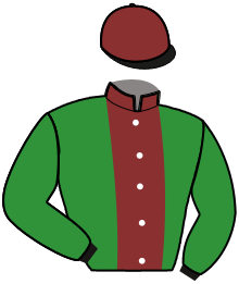 casaque portée par Barrier A. jockey du cheval de course GALET STED, information pmu ZETURF