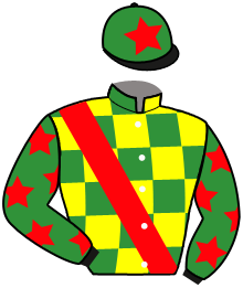 casaque portée par Salmon D. jockey du cheval de course TAIKINABOLT, information pmu ZETURF
