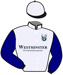 casaque portée par Piccone T. jockey du cheval de course WESTMINSTER NIGHT, information pmu ZETURF