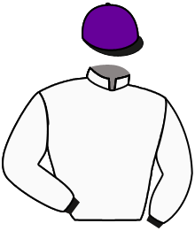 casaque portée par Guyon M. jockey du cheval de course DROIT DE PAROLE, information pmu ZETURF