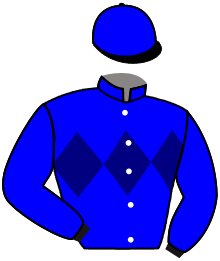 casaque portée par Germain Mlle M. jockey du cheval de course LOU MAN, information pmu ZETURF
