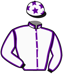 casaque portée par Legras G. jockey du cheval de course SAINT HELLIER, information pmu ZETURF