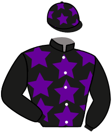 casaque portée par Brunelli Mlle M. jockey du cheval de course INTERSTELLA, information pmu ZETURF