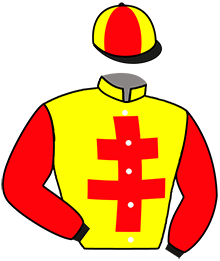 casaque portée par Besnier H. jockey du cheval de course NUIT DE L'HOMME, information pmu ZETURF