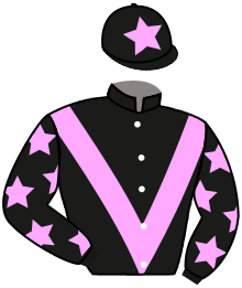 casaque portée par Grandin M. jockey du cheval de course LONG STORY SHORT, information pmu ZETURF