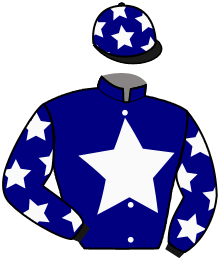 casaque portée par Guelpa J. jockey du cheval de course JAGUAR DELO, information pmu ZETURF