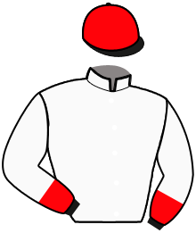 casaque portée par Ouvrie F. jockey du cheval de course CHERRY TOP, information pmu ZETURF