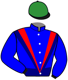 casaque portée par Basile Mar. jockey du cheval de course BAHIA DEL CIRCEO, information pmu ZETURF