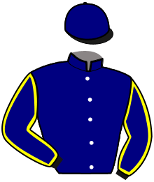 casaque portée par Thomain D. jockey du cheval de course HISA DU MARGAS, information pmu ZETURF