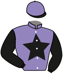 casaque portée par Romary Mlle M. jockey du cheval de course SHELBYLANDOR, information pmu ZETURF