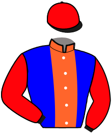 casaque portée par Lelodet A. jockey du cheval de course KELLE PONT VAUTIER, information pmu ZETURF