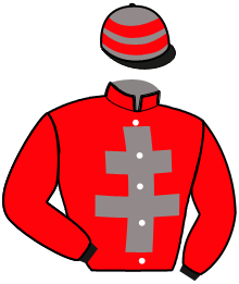 casaque portée par Rousseau P. L. jockey du cheval de course HURON DES LANDIERS, information pmu ZETURF