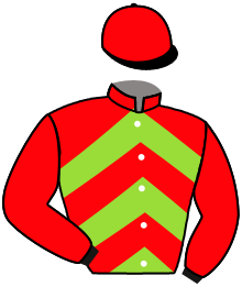 casaque portée par Brunelli Mlle M. jockey du cheval de course KENZYDANCER, information pmu ZETURF
