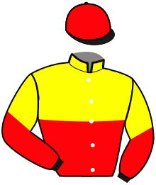 casaque portée par Koubiche Jér. jockey du cheval de course LARGO DU PONT, information pmu ZETURF