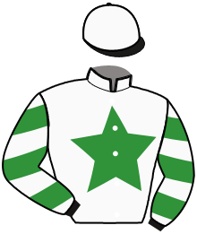 casaque portée par Ducos Th. jockey du cheval de course IENA D'ORGERES, information pmu ZETURF