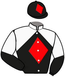 casaque portée par Liska D. jockey du cheval de course ARABICO, information pmu ZETURF