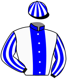 casaque portée par Behocaray Max. jockey du cheval de course WALKA, information pmu ZETURF
