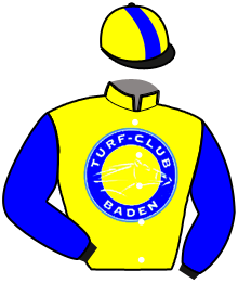 casaque portée par Favriaux Mal. jockey du cheval de course SO GOLD, information pmu ZETURF