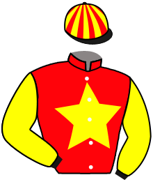 casaque portée par Servier Tom jockey du cheval de course ROCK GINA, information pmu ZETURF