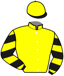 casaque portée par Ouvrie F. jockey du cheval de course LA DIABLESSE, information pmu ZETURF