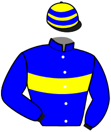 casaque portée par Seguin V. jockey du cheval de course JUSTE AVANT, information pmu ZETURF