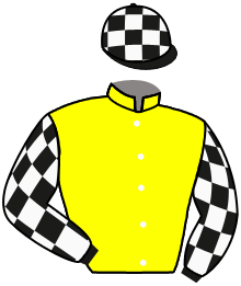 casaque portée par Favriaux Mal. jockey du cheval de course CALAS QUEEN, information pmu ZETURF