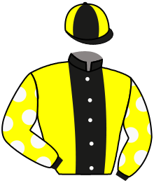 casaque portée par Marchand Bas. jockey du cheval de course HENRY THE REBEL, information pmu ZETURF