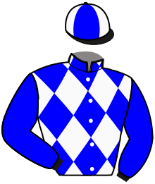 casaque portée par Dromigny T. jockey du cheval de course KOELHO, information pmu ZETURF