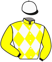 casaque portée par Compas T. jockey du cheval de course LAMBO DE LEAU, information pmu ZETURF