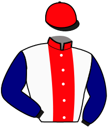 casaque portée par Vanderschelden K. jockey du cheval de course JUBEO VEDAQUAIS, information pmu ZETURF