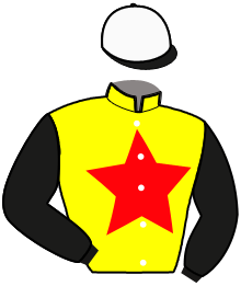 casaque portée par Martens C. jockey du cheval de course JURQUES, information pmu ZETURF