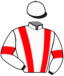 casaque portée par Lamy R. jockey du cheval de course INDRA DE FORGES, information pmu ZETURF