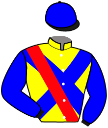 casaque portée par Zuliani L. jockey du cheval de course LUBIE D'ESTRUVAL, information pmu ZETURF