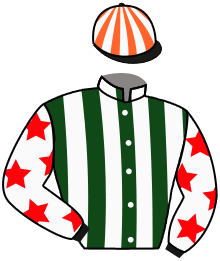 casaque portée par Madamet A. jockey du cheval de course CORTELLA, information pmu ZETURF