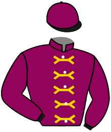 casaque portée par Barzalona M. jockey du cheval de course MOON CLOUD, information pmu ZETURF